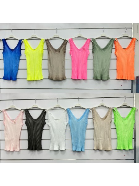 Bluzki damskie Włoski, size uni, paczka 6szt, mix kolor