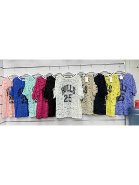 Bluzki damskie Włoski, size uni, paczka 6szt, mix kolor