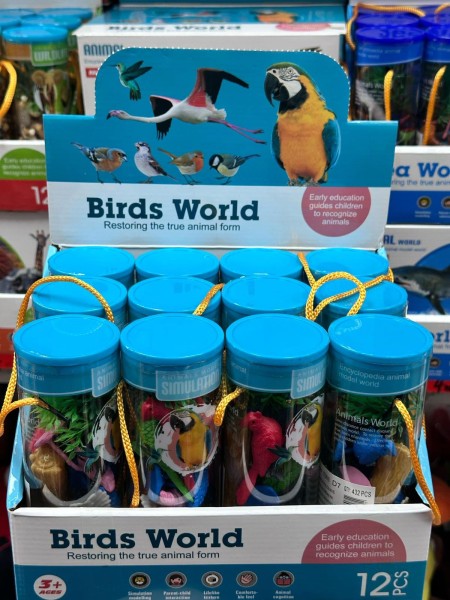 ZABAWKI BIRDS WORLD. 12 SZT / PACZKA, KOLOR JAK NA ZDZIĘCIU