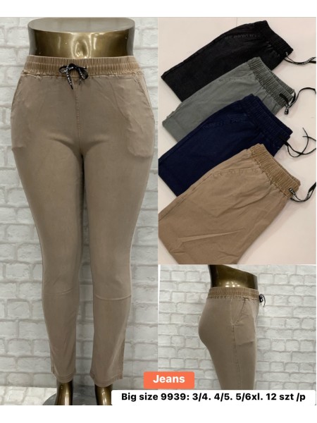 Jeansy damskie , size 3-6xl, paczka 12szt,MIX kolor