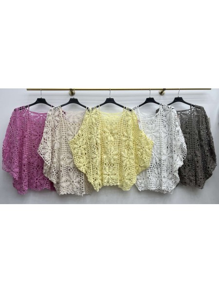 Bluzki  damskie Włoski ,size uni ,paczka 6szt mix kolor