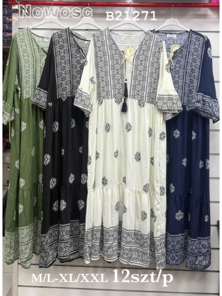 Sukienki damskie , size m-2xl, paczka 12szt,Mix kolor