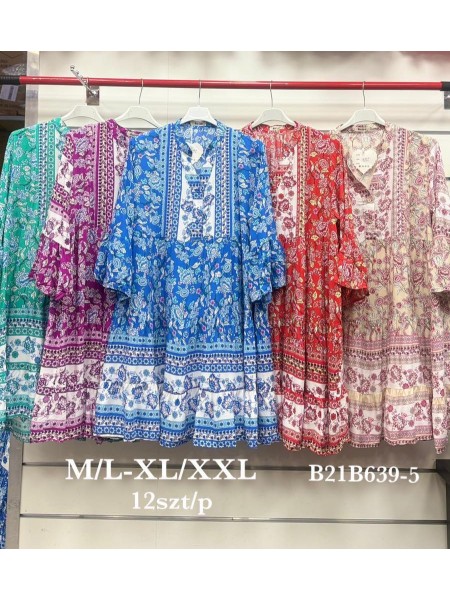 Sukienki damskie , size m-2xl, paczka 12szt,Mix kolor