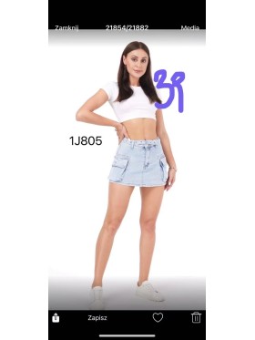 Spódnica krótka jeansowa damska ,size xs-xl ,paczka 10szt ,