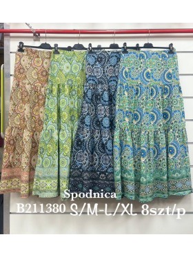 Spódnica długa damskie , size s-xl, paczka 8szt,mix kolor