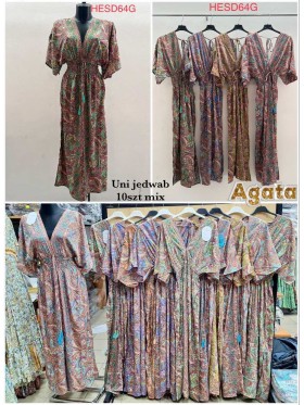 Sukienki jedwad  damskie , size UNI ,paczka 10szt ,MIX kolor