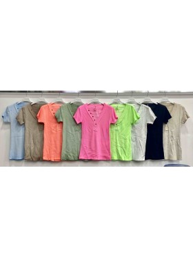 Bluzki damskie wloskie, size  uni, paczka 6szt,mix kolor
