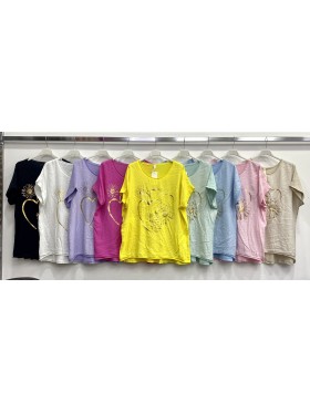 Bluzki damskie wloskie, size  uni, paczka 6szt,mix kolor