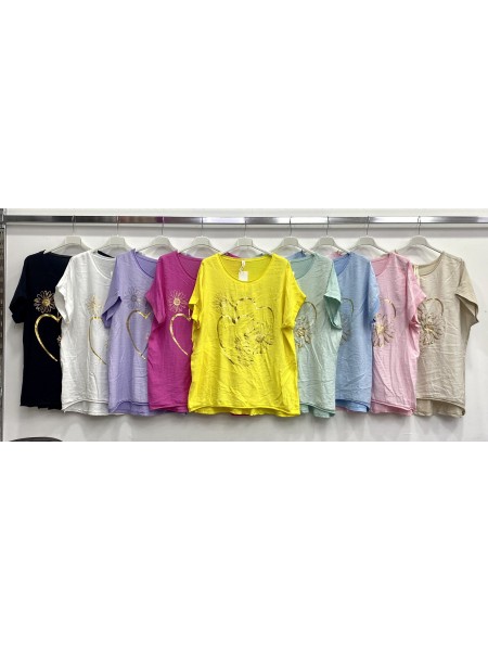Bluzki damskie wloskie, size  uni, paczka 6szt,mix kolor