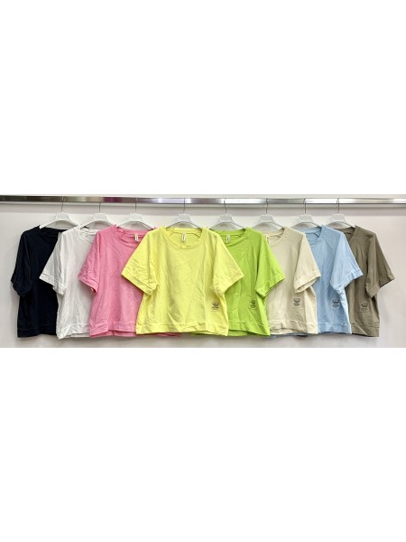Bluzki damskie wloskie, size  uni, paczka 6szt,mix kolor
