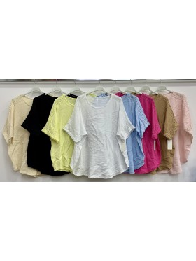 Bluzki damskie wloskie, size  uni, paczka 6szt,mix kolor