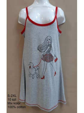 Koszule nocne damskie , size s-2xl, paczka 10szt,mix kolor