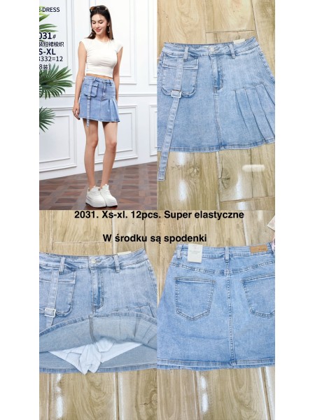 Spódnica krótka jeansowa damska ,size xs-xl,paczka 12szt ,
