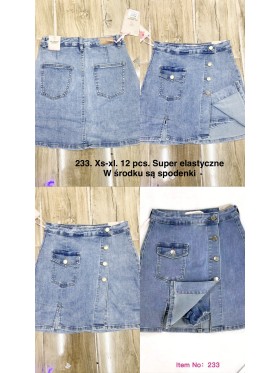 Spódnica krótka jeansowa damska ,size xs-xl,paczka 12szt ,