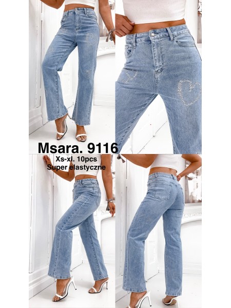 Jeansy damskie M'sara,size xs-xl ,paczka 10szt ,
