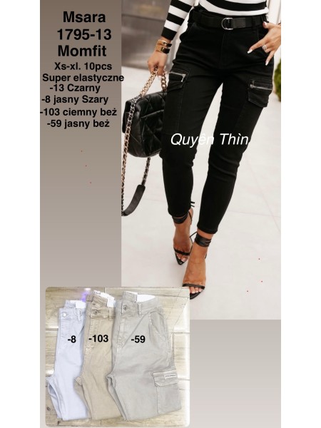 Jeansy damskie M'sara,size xs-xl ,paczka 10szt ,1 kolor