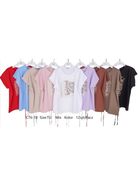 Bluzki damskie , size uni, paczka 12szt,mix kolor