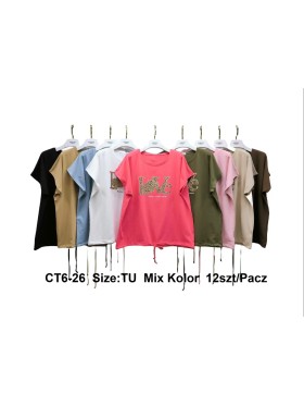 Bluzki damskie , size uni, paczka 12szt,mix kolor