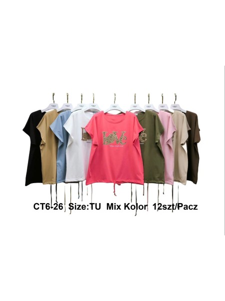 Bluzki damskie , size uni, paczka 12szt,mix kolor