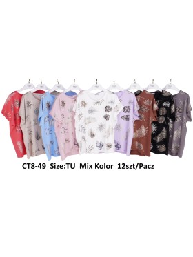 Bluzki damskie , size uni, paczka 12szt,mix kolor