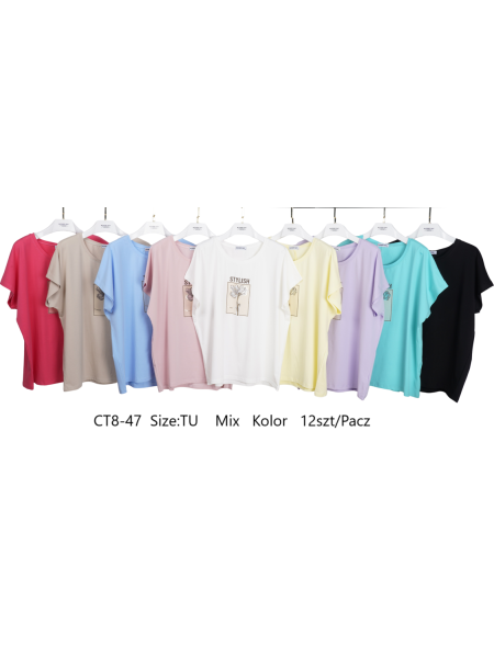 Bluzki damskie , size uni, paczka 12szt,mix kolor