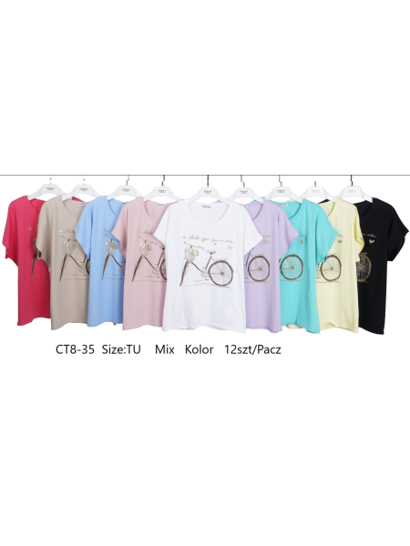 Bluzki damskie , size uni, paczka 12szt,mix kolor