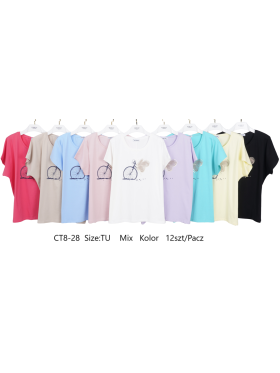 Bluzki damskie , size uni, paczka 12szt,mix kolor