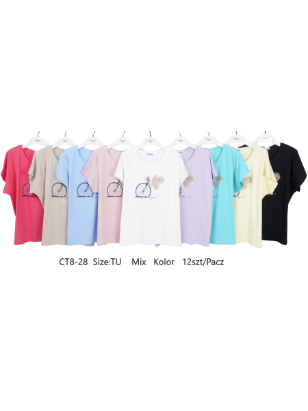Bluzki damskie , size uni, paczka 12szt,mix kolor