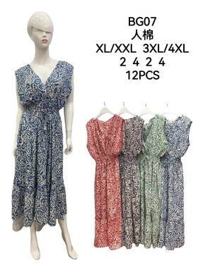 Sukienki damskie , size xl-4xl, paczka 12szt,mix kolor