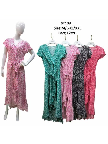 Sukienki damskie , size m-2xl, paczka 12szt,mix kolor