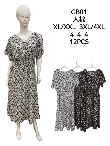 Sukienki damskie , size xl-4xl, paczka 12szt,mix kolor