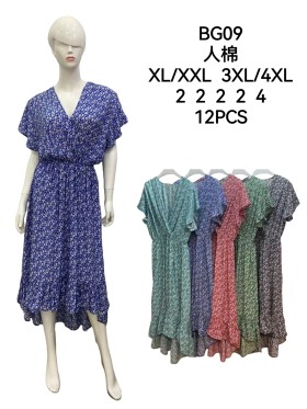 Sukienki damskie , size xl-4xl, paczka 12szt,mix kolor