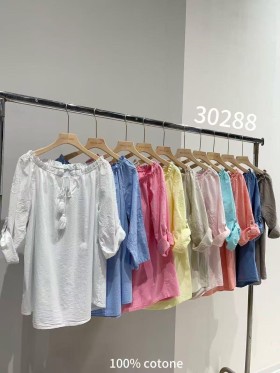 Bluzki damskie wloskie, size uni, paczka 6szt,mix kolor
