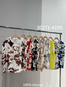 Bluzki damskie wloskie, size uni, paczka 6szt,mix kolor