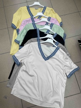 Bluzki damskie Włoskie , Size uni,paczka 6szt,mix kolor