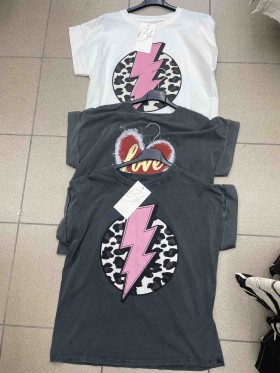 Bluzki damskie Włoskie , Size uni,paczka 6szt,mix kolor
