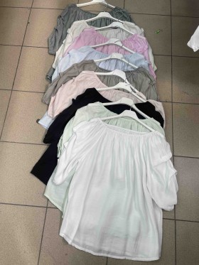 Bluzki damskie Włoskie , Size uni,paczka 6szt,mix kolor