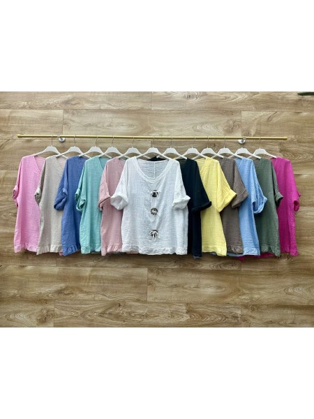 Bluzki damskie wloskie, size uni, paczka 6szt,mix kolor