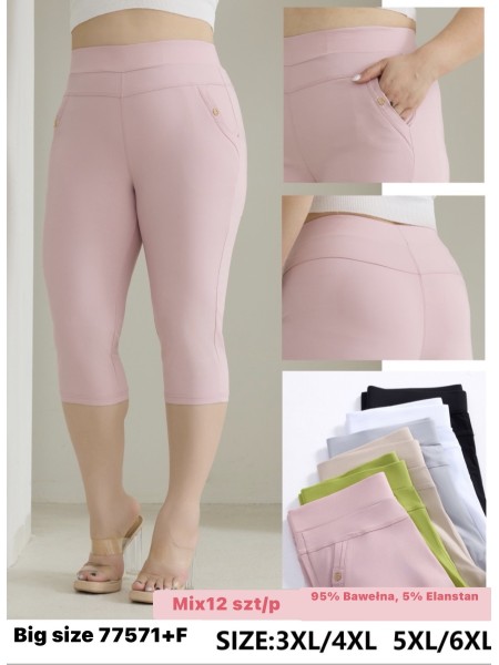 Legginsy damskie ,bigsize 3-6xl ,paczka 12szt , mix kolor