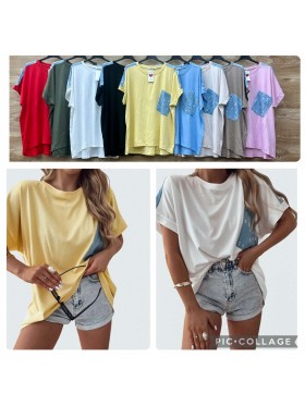 Bluzki damskie wloskie, size uni, paczka 6szt,mix kolor