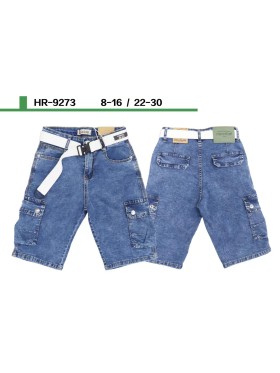 Spodenki jeans dzieciece rozm 8-16 lat, paczka 5szt, 1 kolor