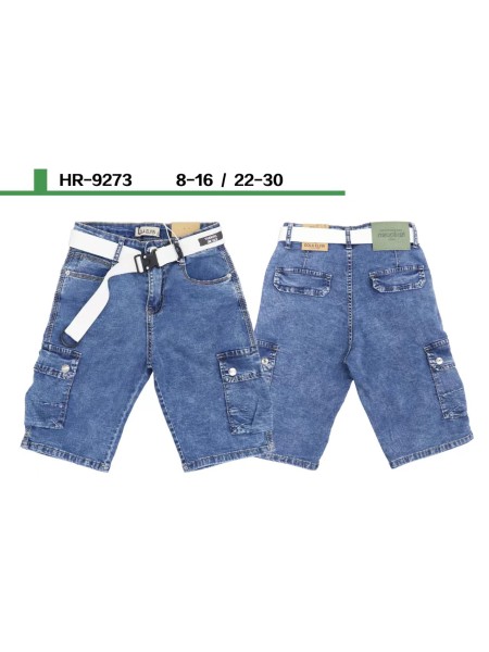 Spodenki jeans dzieciece rozm 8-16 lat, paczka 5szt, 1 kolor