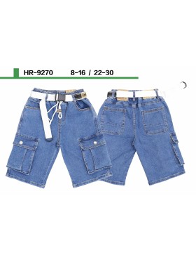 Spodenki jeans dzieciece rozm 8-16 lat, paczka 5szt, 1 kolor