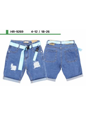 Spodenki jeans dzieciece rozm 4-12 lat, paczka 5szt, 1 kolor