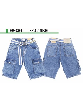 Spodenki jeans dzieciece rozm 4-12 lat, paczka 5szt, 1 kolor