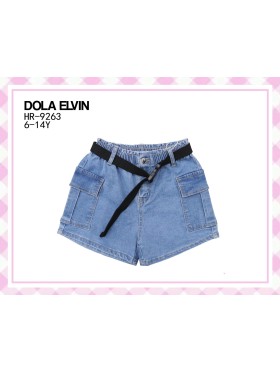 Spodenki jeans dzieciece rozm 6-14 lat, paczka 5szt, 1 kolor