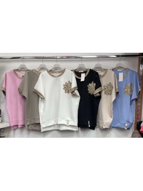 Bluzki damskie Włoskie , Size uni,paczka 6szt,mix kolor