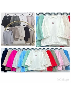 Bluzki damskie wloskie, size uni, paczka 6szt,mix kolor