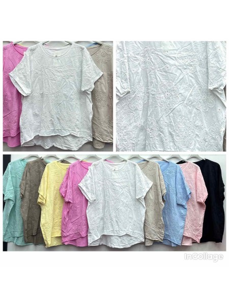 Bluzki damskie wloskie, size uni, paczka 6szt,mix kolor