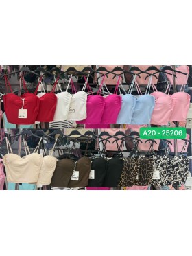 Bluzki damskie wloskie, size uni, paczka 6szt,mix kolor